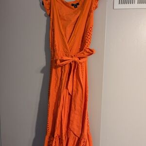 Elegant Orange Lace Dress